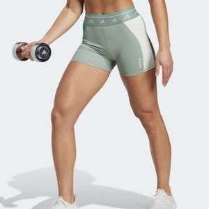 Adidas Techfit Colorblock Short Leggings Size S Silver Green Barely Worn